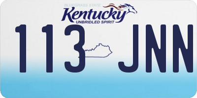 KY license plate 113JNN