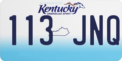 KY license plate 113JNQ