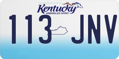 KY license plate 113JNV