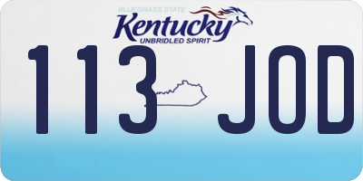 KY license plate 113JOD
