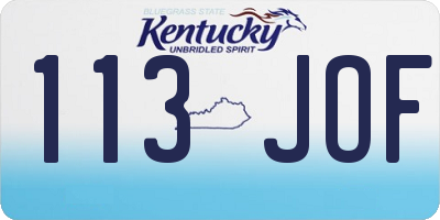 KY license plate 113JOF