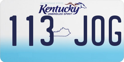 KY license plate 113JOG