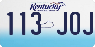 KY license plate 113JOJ