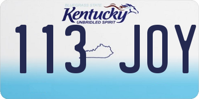 KY license plate 113JOY