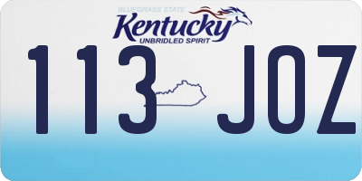 KY license plate 113JOZ