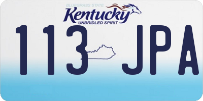 KY license plate 113JPA