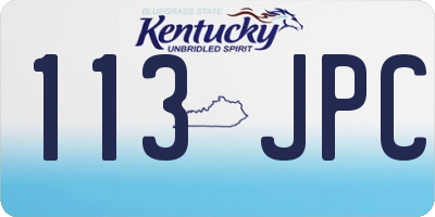 KY license plate 113JPC