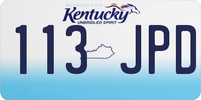 KY license plate 113JPD