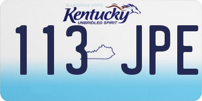 KY license plate 113JPE