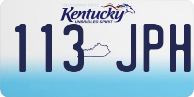 KY license plate 113JPH