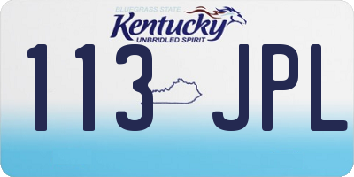 KY license plate 113JPL