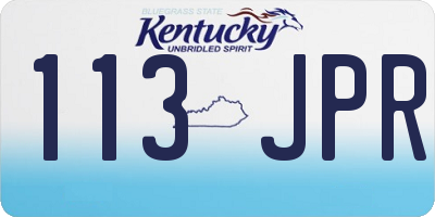 KY license plate 113JPR