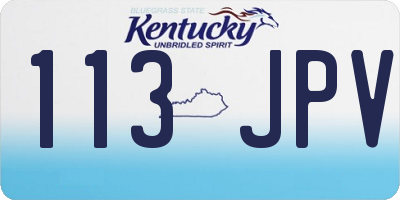 KY license plate 113JPV