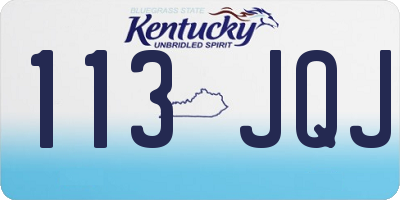 KY license plate 113JQJ