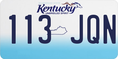 KY license plate 113JQN