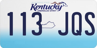 KY license plate 113JQS