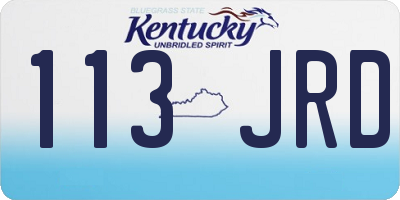 KY license plate 113JRD