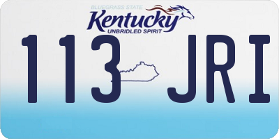 KY license plate 113JRI
