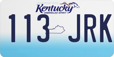KY license plate 113JRK