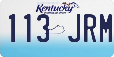 KY license plate 113JRM