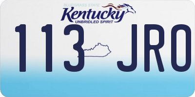 KY license plate 113JRO