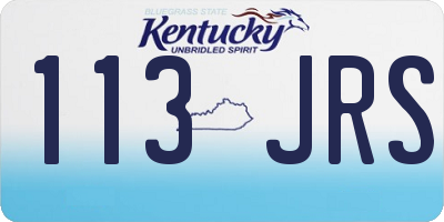 KY license plate 113JRS