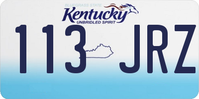 KY license plate 113JRZ