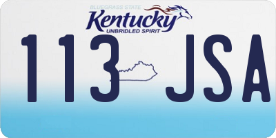 KY license plate 113JSA