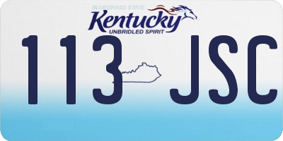KY license plate 113JSC