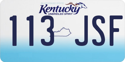 KY license plate 113JSF