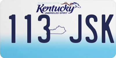 KY license plate 113JSK