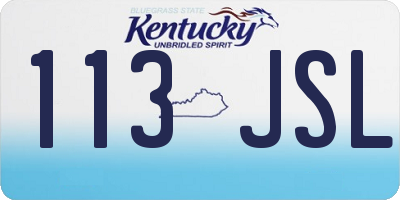 KY license plate 113JSL