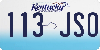 KY license plate 113JSO