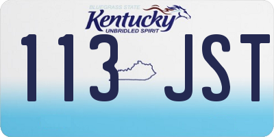KY license plate 113JST