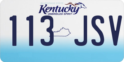 KY license plate 113JSV