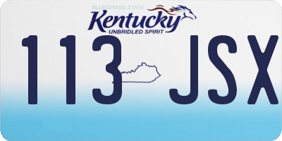 KY license plate 113JSX