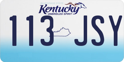 KY license plate 113JSY