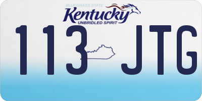 KY license plate 113JTG