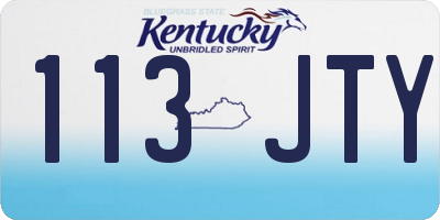 KY license plate 113JTY