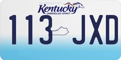 KY license plate 113JXD