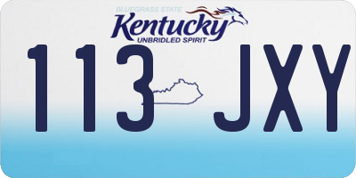 KY license plate 113JXY