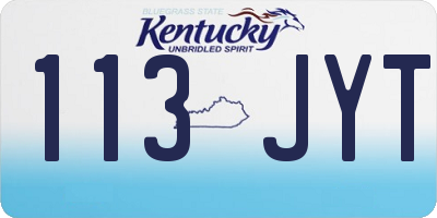 KY license plate 113JYT