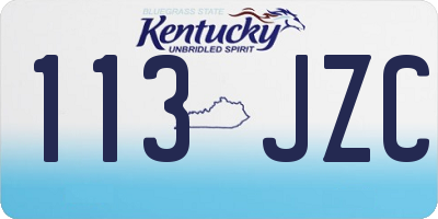 KY license plate 113JZC