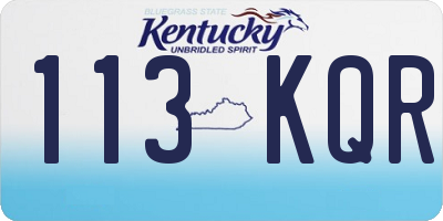 KY license plate 113KQR