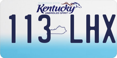 KY license plate 113LHX