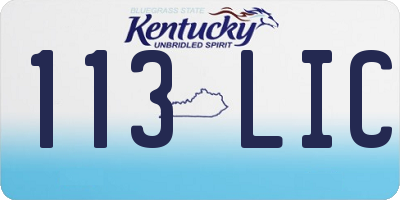 KY license plate 113LIC