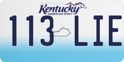 KY license plate 113LIE