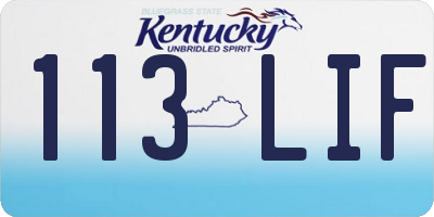 KY license plate 113LIF