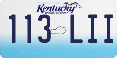 KY license plate 113LII