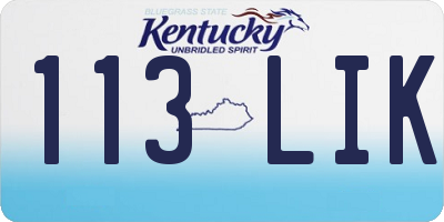 KY license plate 113LIK